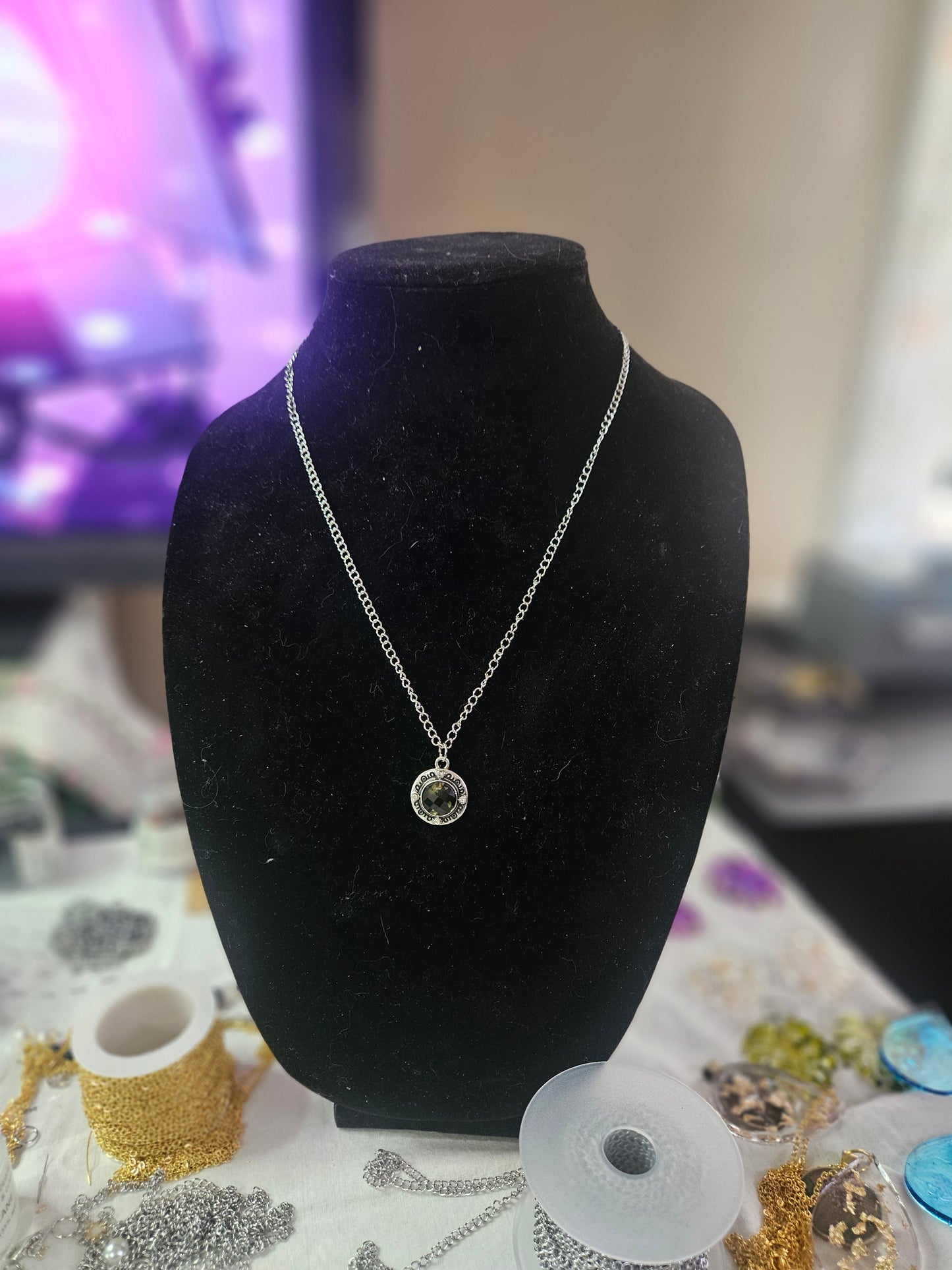 Dark Green Gemstone Pendant